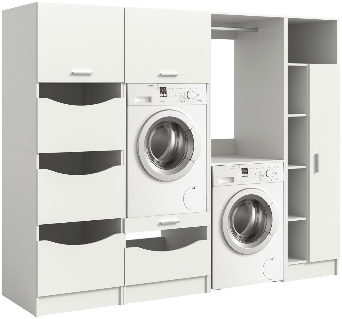 Regal Za Pralnico Free, Bela - bela, Basics, leseni material (242/195/68cm) - MID.YOU