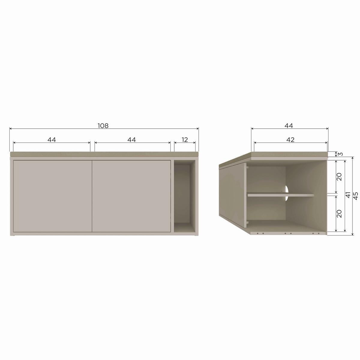 Lowboard Settle Down Grau - Grau, Design, Holz (108/50/44cm) - Livetastic