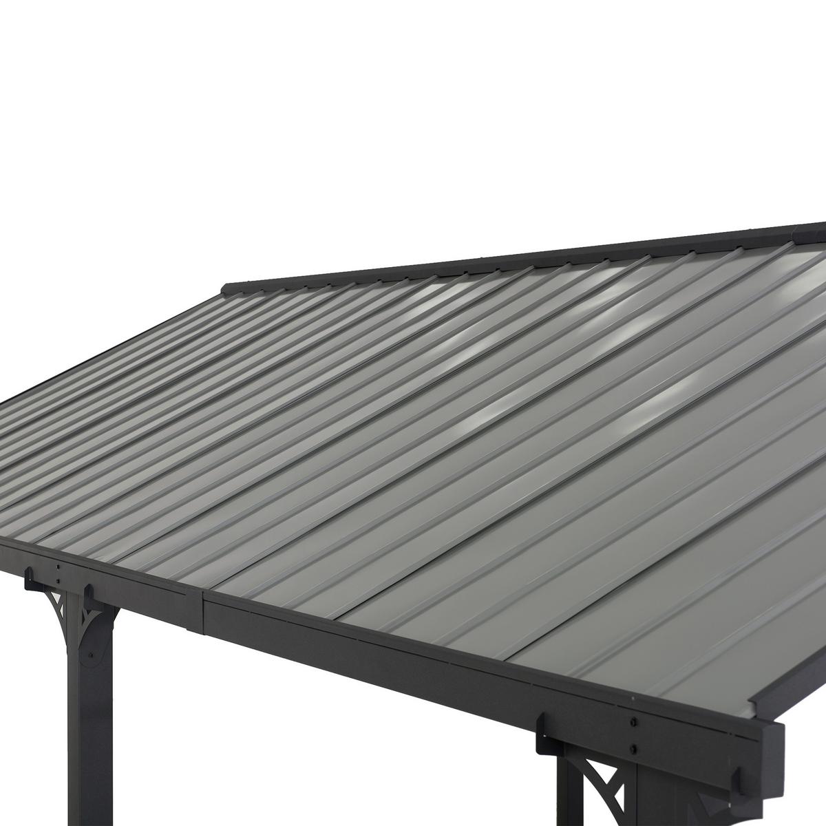 Carport Eiger Dunkelgrau ca. 610x301x367cm - Dunkelgrau, Basics, Metall (610/301/367,4cm) - Modante