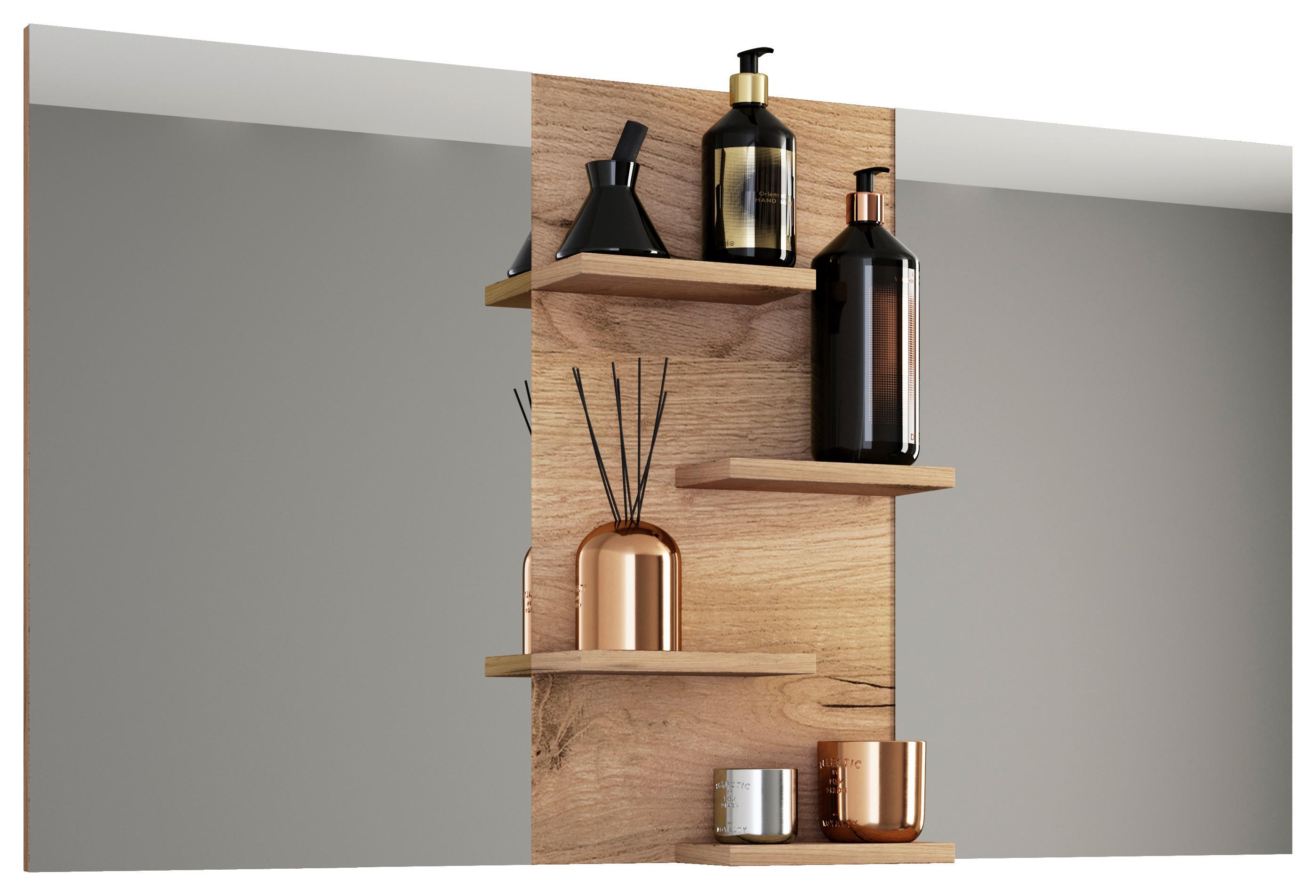 Ogledalo Budasi, Hrast - medeni hrast, Moderno, leseni material (112/59/11,5cm) - MID.YOU