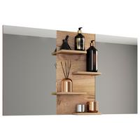 Ogledalo Budasi, Hrast - medeni hrast, Moderno, leseni material (112/59/11,5cm) - MID.YOU