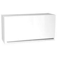 SZAFKA KUCHENNA GÓRNA JAZZ - biały wysoki połysk/kolor srebrny, Basics, materiał drewnopochodny/tworzywo sztuczne (100/50/34,6cm) - MID.YOU