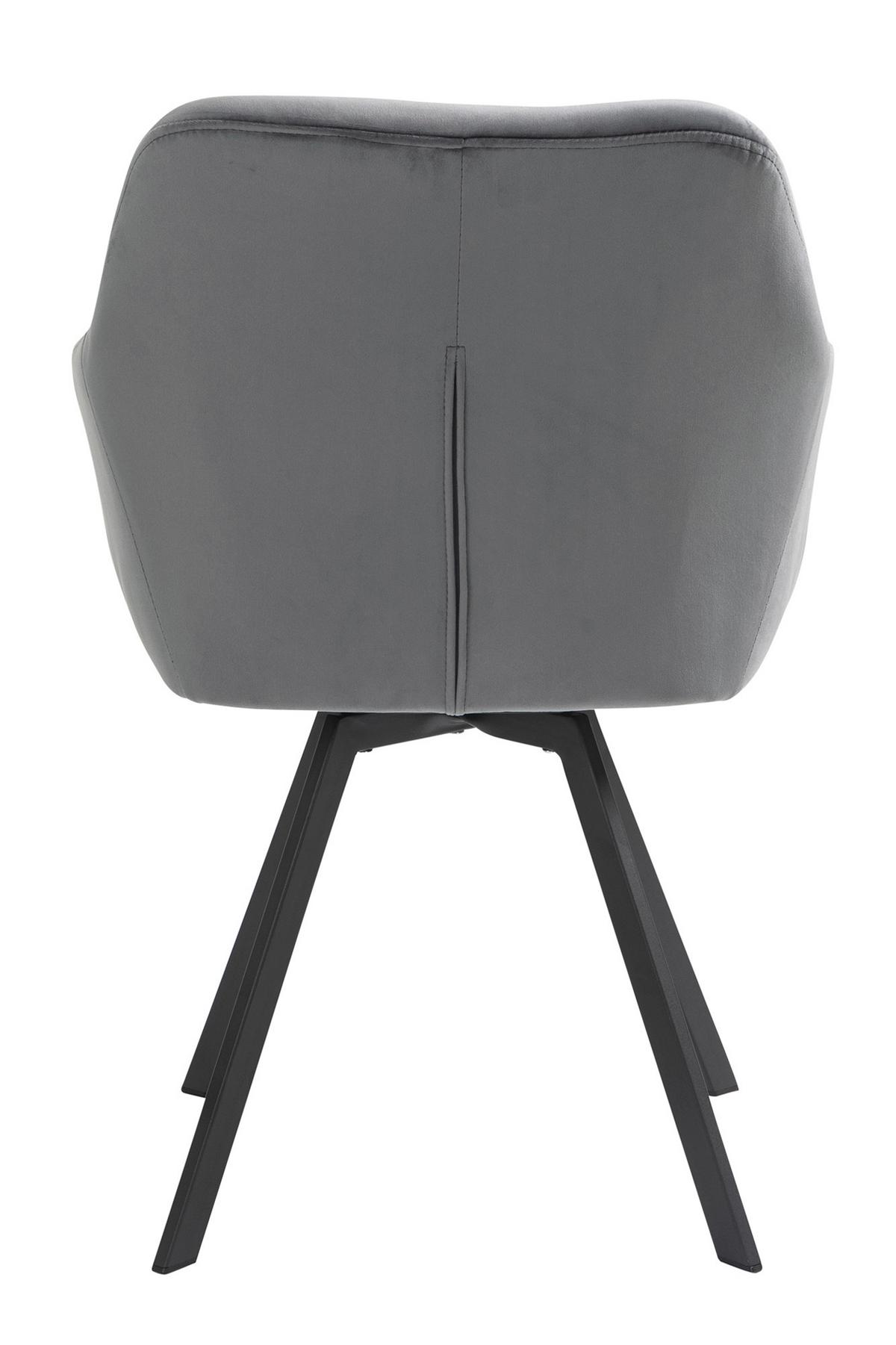 Naslanjač Samt, Siva, Vrtljiv - siva/črna, Moderno, kovina/tekstil (61/85/62cm) - Livetastic