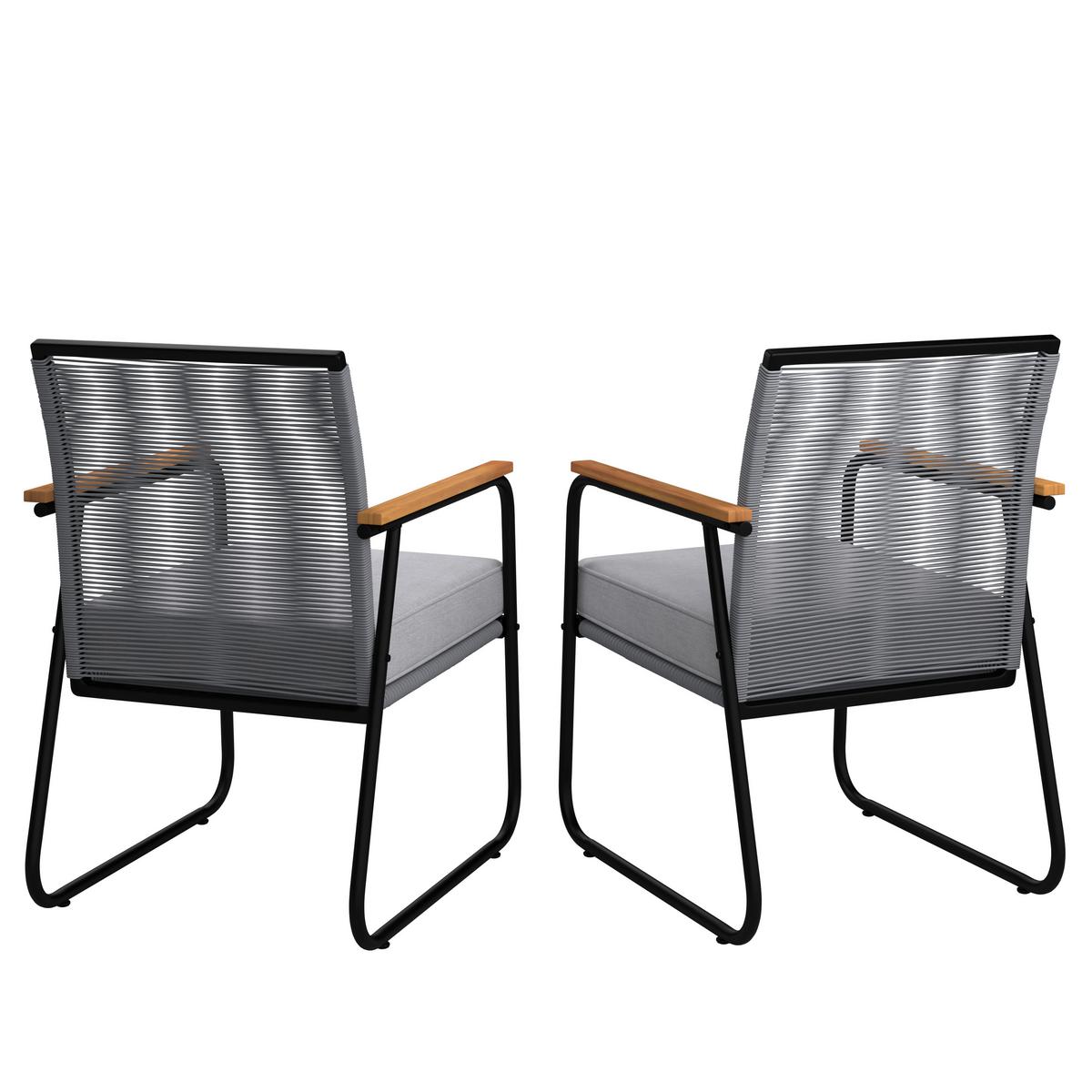 Kerti Karosszék Szett Párnával Momo 2db/szett - világosszürke/natúr színű, Modern, műanyag/textil (57/82/64cm) - Bessagi Garden