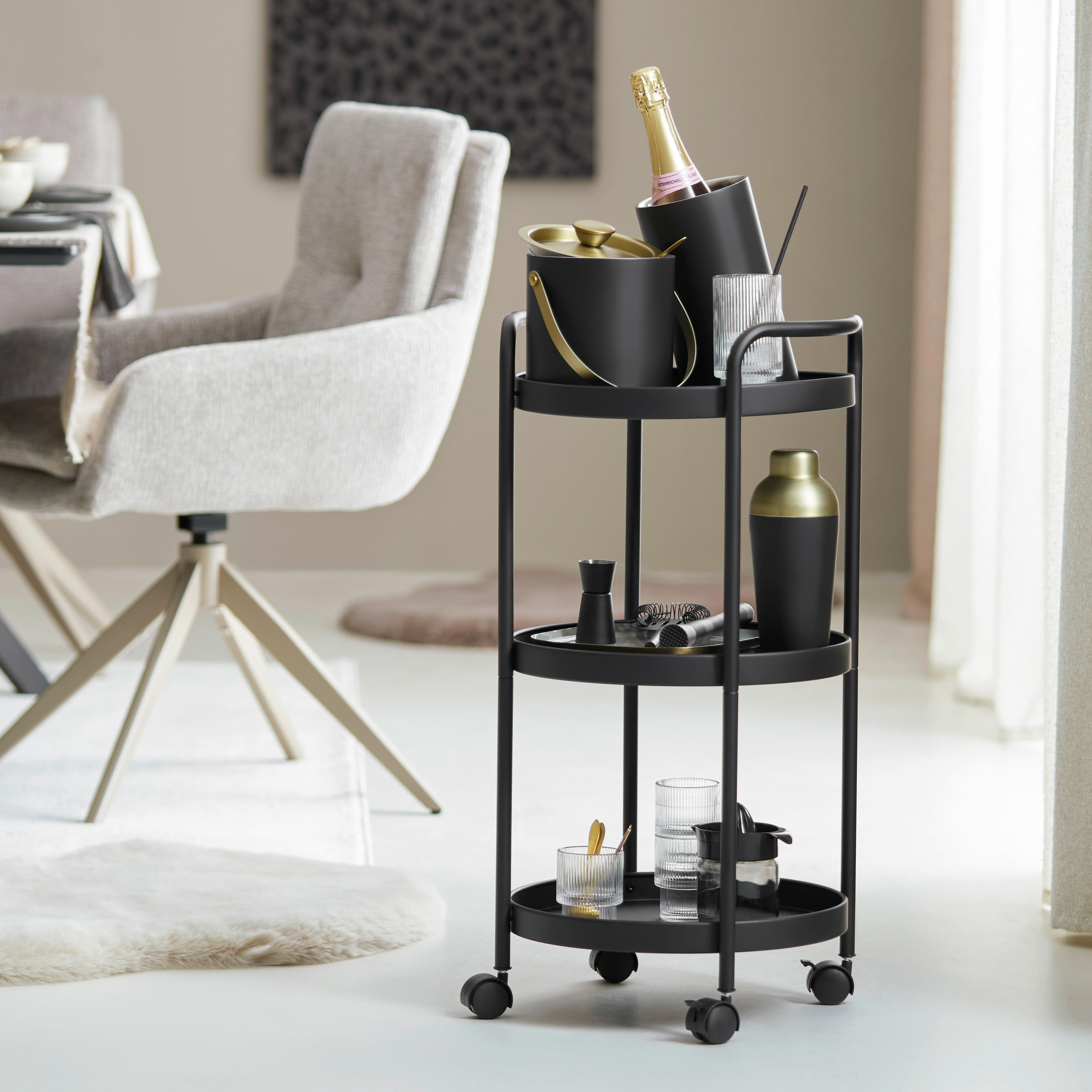 SERVERINGSVAGN JUSTUS -EXKLUSIV- - svart, Modern, metall/plast (39,5/72,5/35,5cm) - Mömax