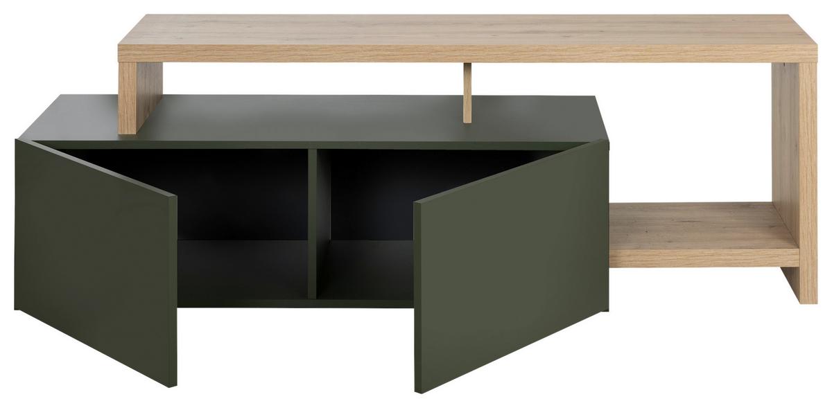 Tv-element Craft, Zelena, Barva Hrasta - črna/zelena, Basics, leseni material (155/50/45cm) - Livetastic