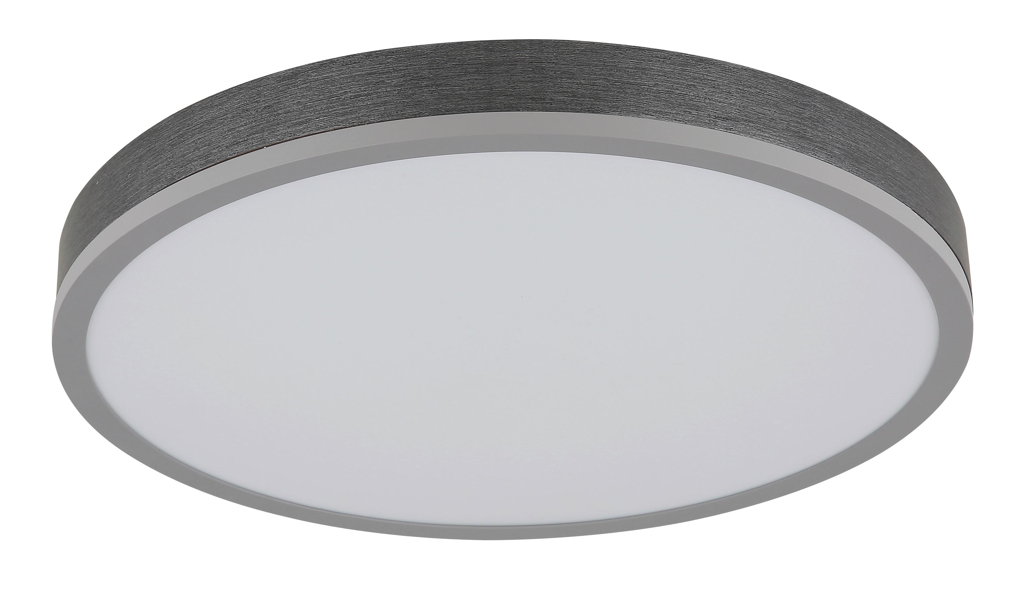 LED-DECKENLEUCHTE 416080AD2R DORO - Weiss/Dunkelgrau, Basics, Kunststoff/Metall (45/8,5cm) - Globo