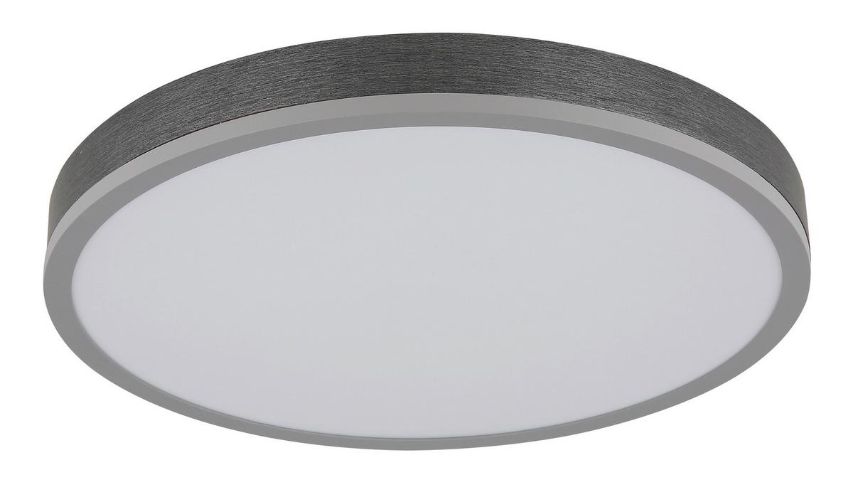 LED-DECKENLEUCHTE 416080AD2R DORO - Weiss/Dunkelgrau, Basics, Kunststoff/Metall (45/8,5cm) - Globo