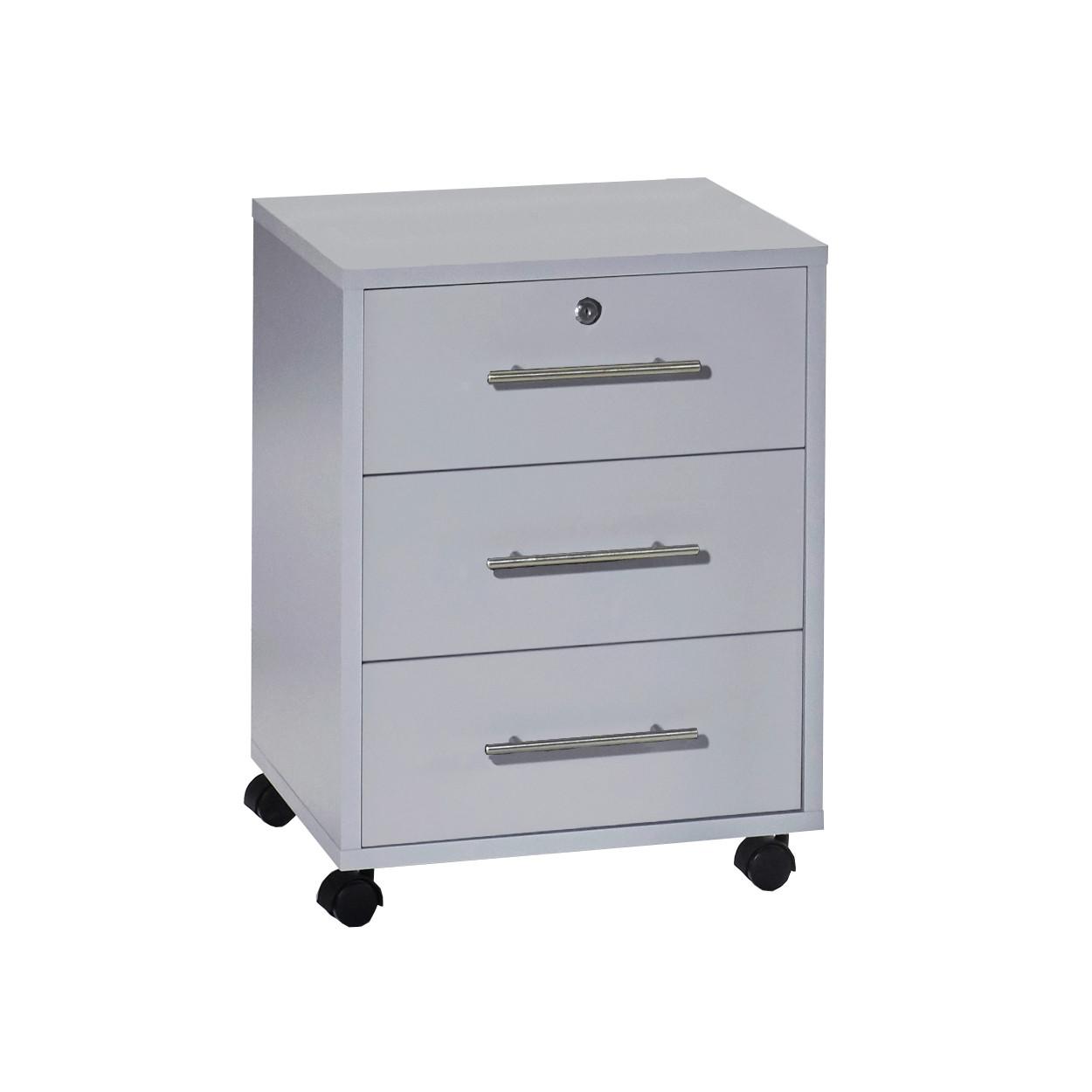 ROLLCONTAINER OFFICE EDITION - Silberfarben/Grau, LIFESTYLE, Holzwerkstoff/Metall (44/58/40cm) - MID.YOU