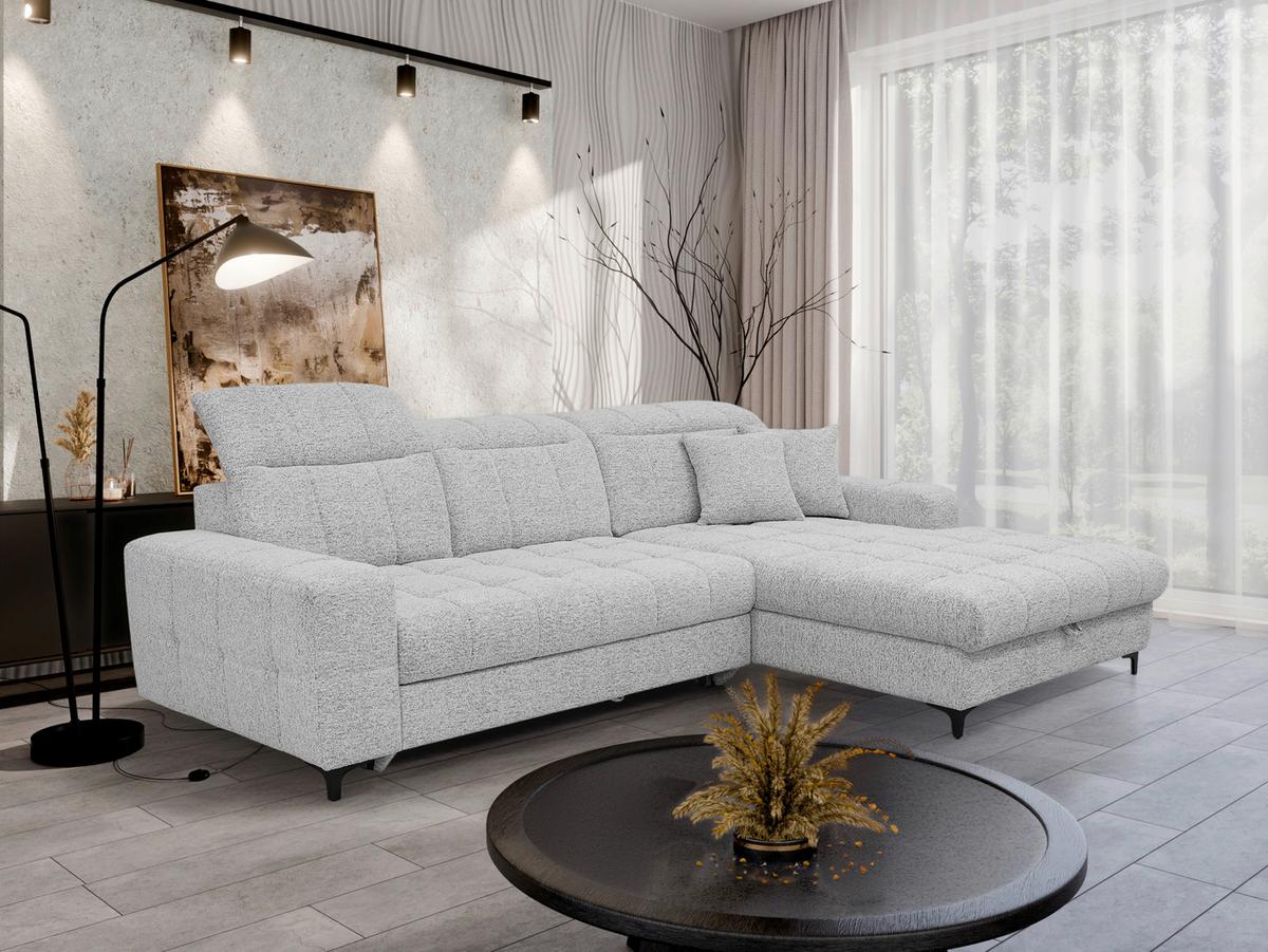 Kutna Garnitura Santorini - siva/crna, Moderno, tekstil (291/87/193cm) - Premium Living