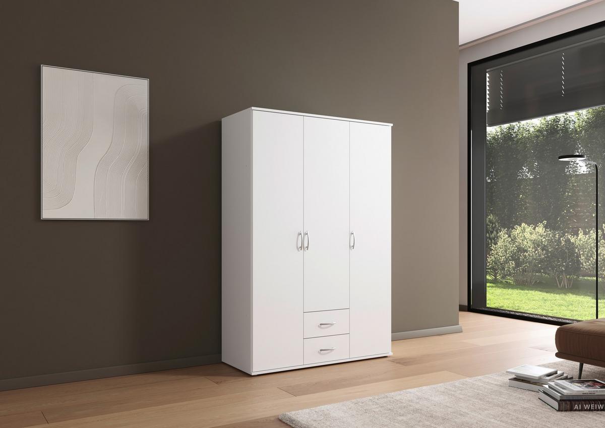 Ormar Za Odjeću Paul - bijela/boje aluminija, Konvencionalno, drvni materijal/plastika (127/188/52cm) - Modern Living