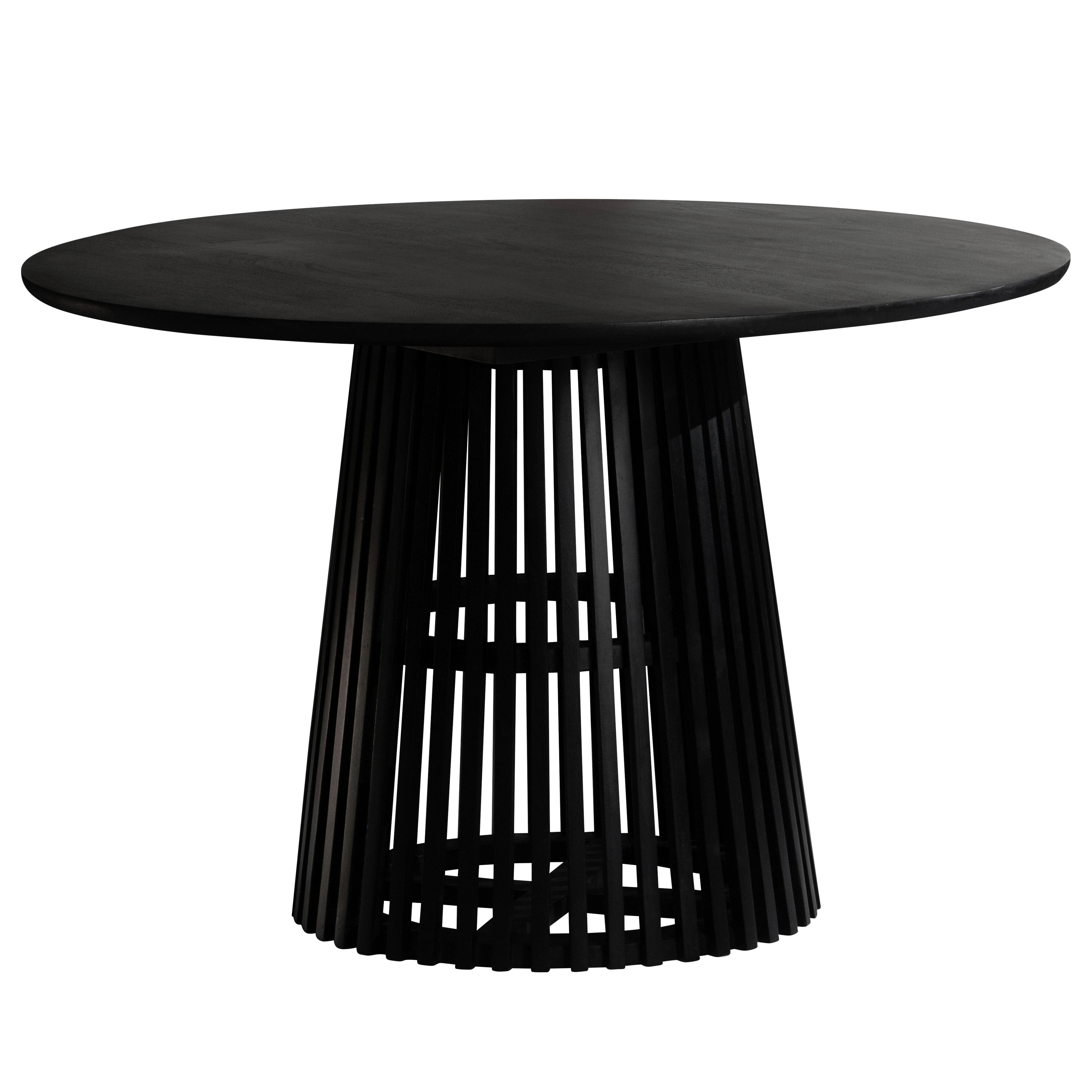 Jedilna Miza Mango, Pravi Les, Črna, Ø 120cm - črna, Design, les (120/77cm) - MID.YOU