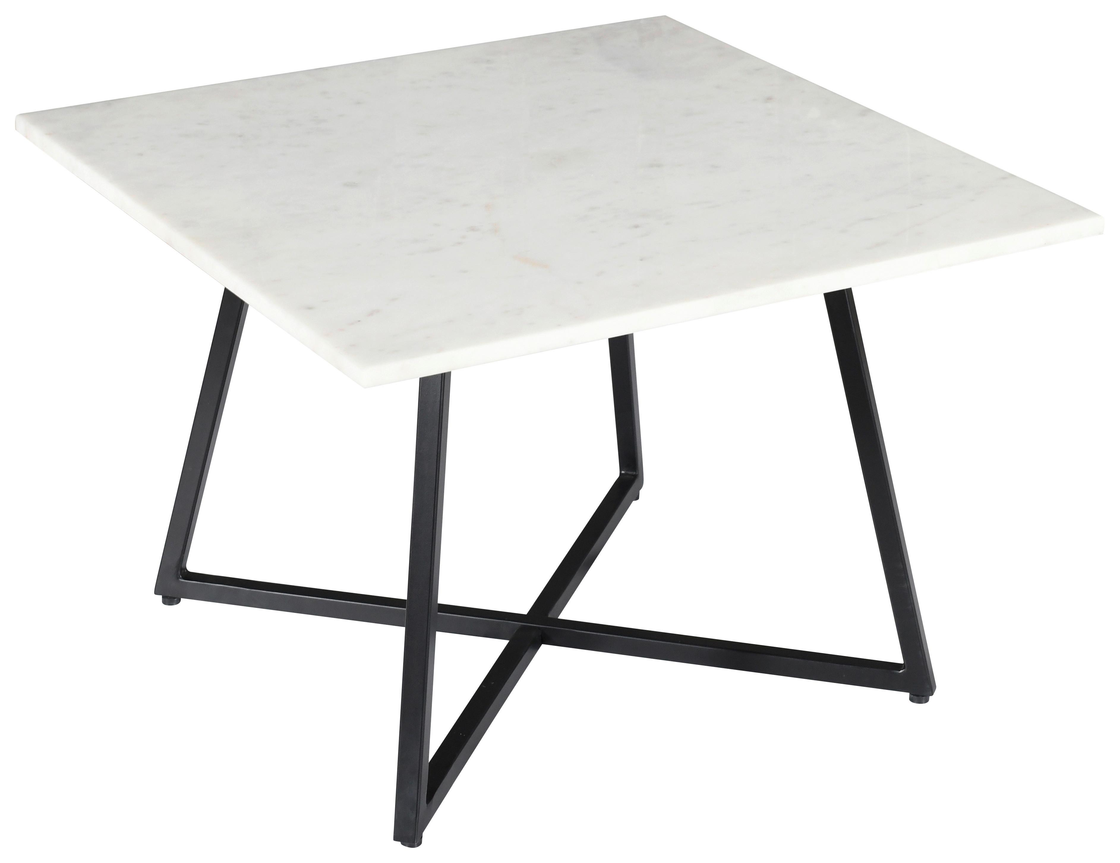 Dohányzóasztal Montevideo - fekete/fehér, Modern, kő/fém (65/44/65cm) - Mömax