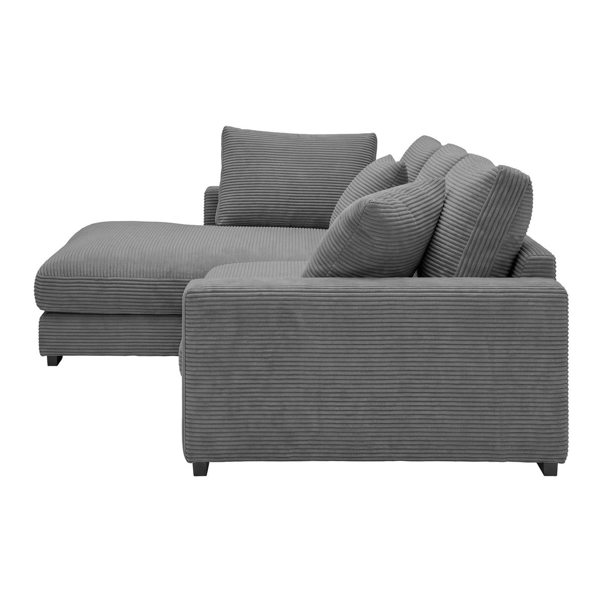 Ecksofa Pedro Grau - Schwarz/Grau, MODERN, Kunststoff/Textil (190/300cm) - Mömax
