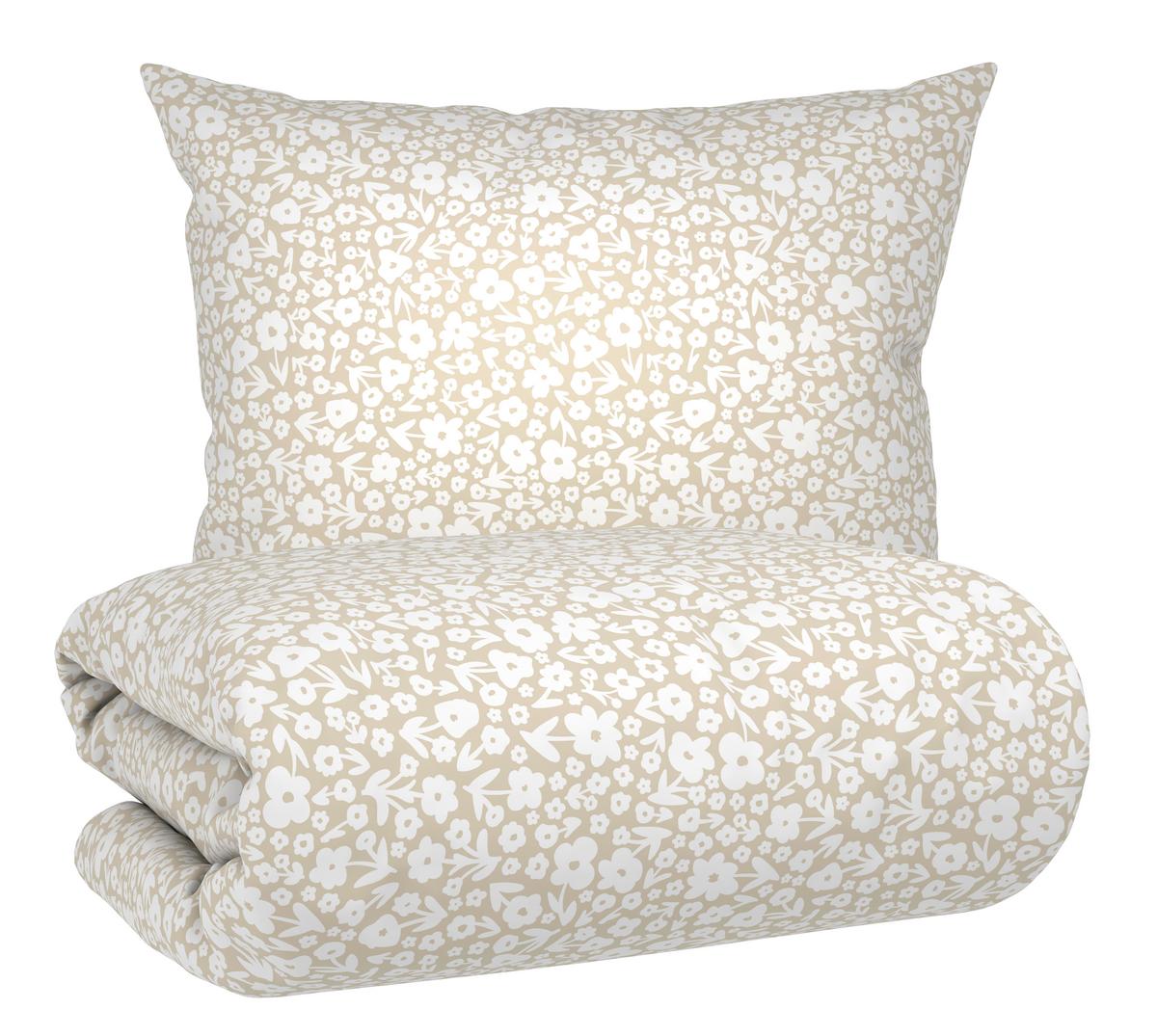 Bettwäsche Millefleur Beige ca. 140x200cm - Beige, MODERN, Textil (140/200cm) - Mömax