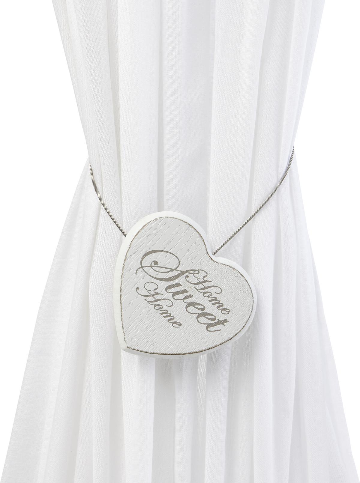 Cordoane pentru draperii Sweet Home - alb/taupe, Romantik / Landhaus, lemn/metal (8cm) - Modern Living