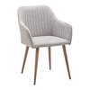 STOEL MET ARMELEUNINGEN NICOLA - Natuurlijke kleuren/Lichtgrijs, Modern, Hout/Textiel (58/82,5/62cm) - Bessagi Home
