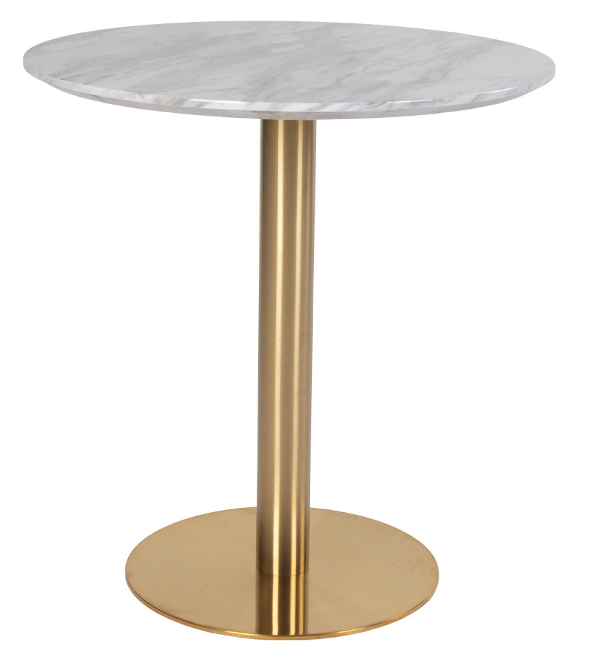 Esstisch Bolzano Grauweiß Marmoroptik - Messingfarben/Grauweiß, MODERN, Holzwerkstoff/Metall (70/70/75cm) - MID.YOU