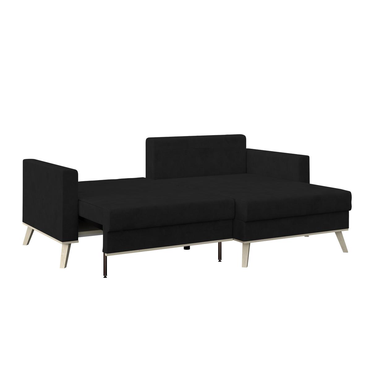 Kutna Garnitura Carini - boje hrasta/crna, Basics, tekstil/drvo (222/152cm) - Modern Living