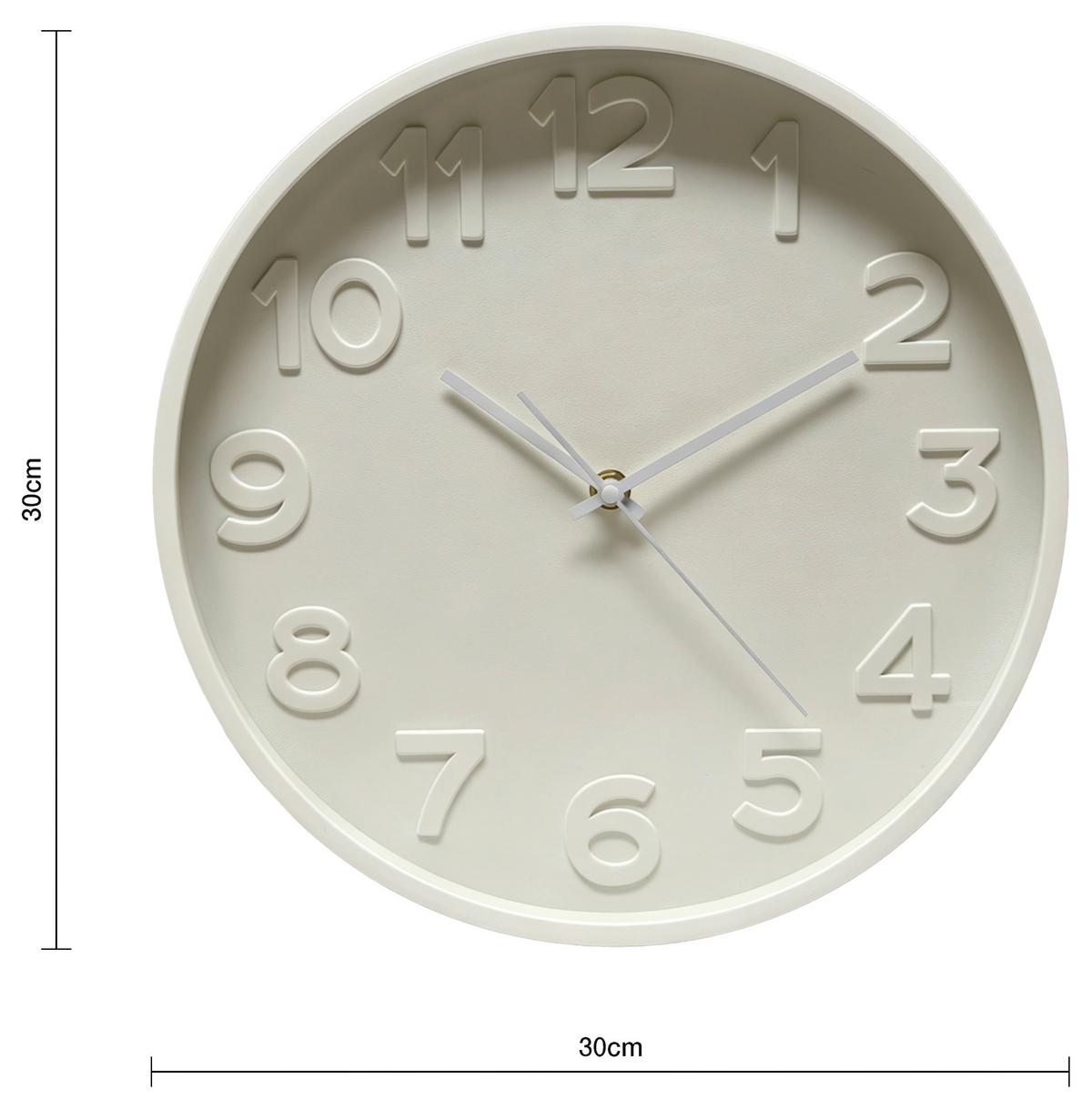 Ceas De Perete Lowe Cca. 30 Cm - alb, Modern, plastic/sticlă (30/4cm) - Mömax