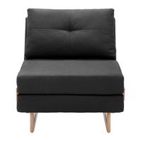 Schlafsessel Malic Dunkelgrau Webstoff - Dunkelgrau/Eichefarben, MODERN, Textil/Metall (80/84/90cm) - Bessagi Home