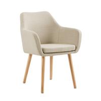 Naslanjač Holz, Bež - bež/naravne barve, Moderno, tekstil/les (62/84/60cm) - Livetastic