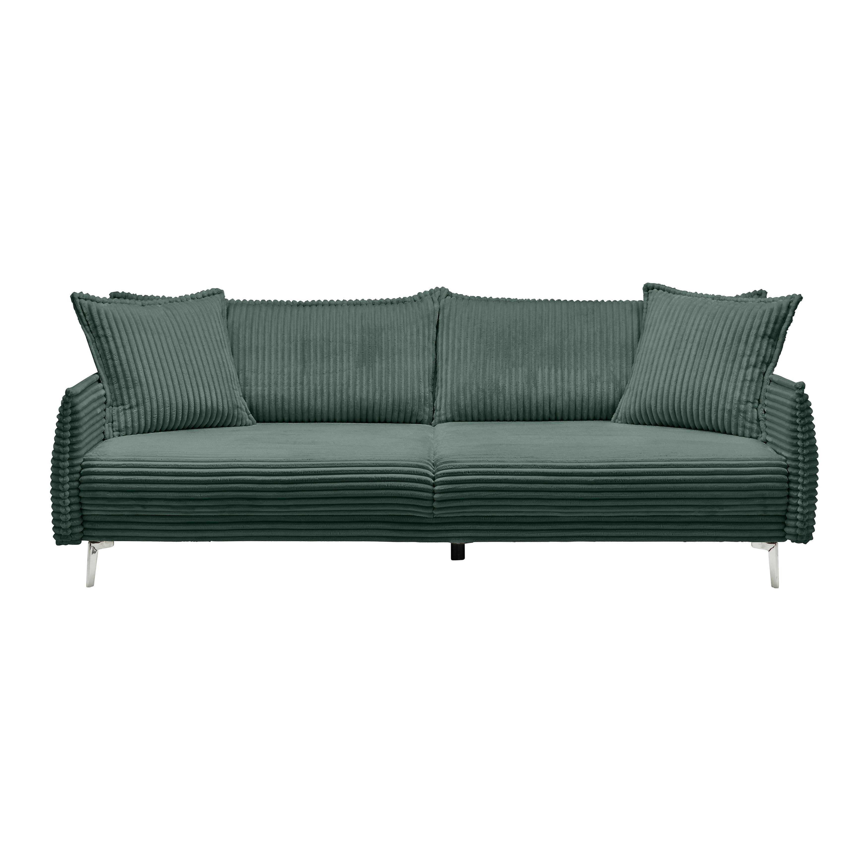 Bigsofa Kiss Dunkelgrün - Chromfarben/Dunkelgrün, MODERN, Metall (241/90/117cm) - Mömax