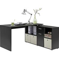 Schreibtisch in Schwarz/Weiß - Chromfarben/Schwarz, MODERN, Holzwerkstoff/Kunststoff (136/137/74/71/66,5/33cm)