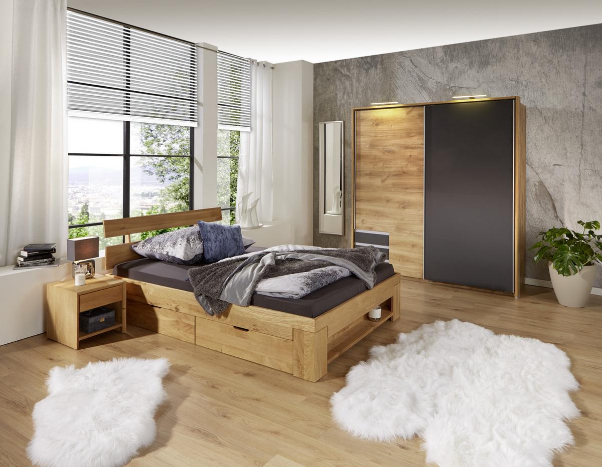 DULAP USI ROTATIVE EMDEN - culoare lemn stejar/grafit, Modern, material pe bază de lemn (180/198/64cm)
