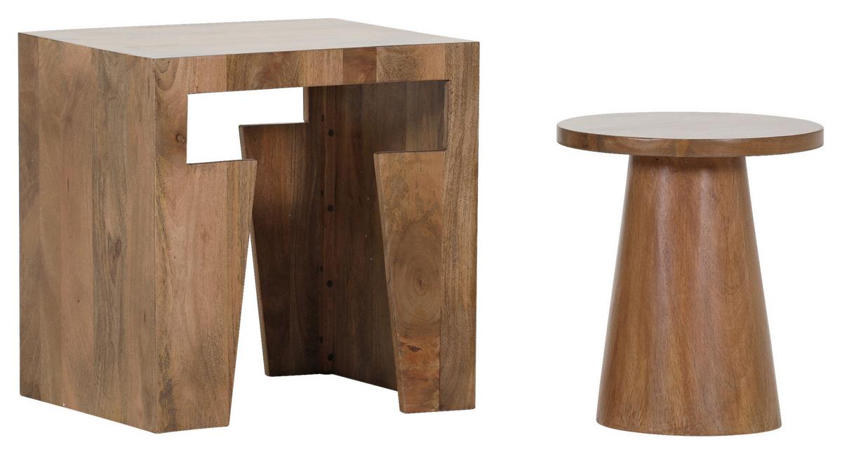 ZESTAW STOLIKÓW BOCZNYCH SIESTA   -AMBIA HOME- - brązowy, Design, drewno (50/40/50cm) - Ambia Home