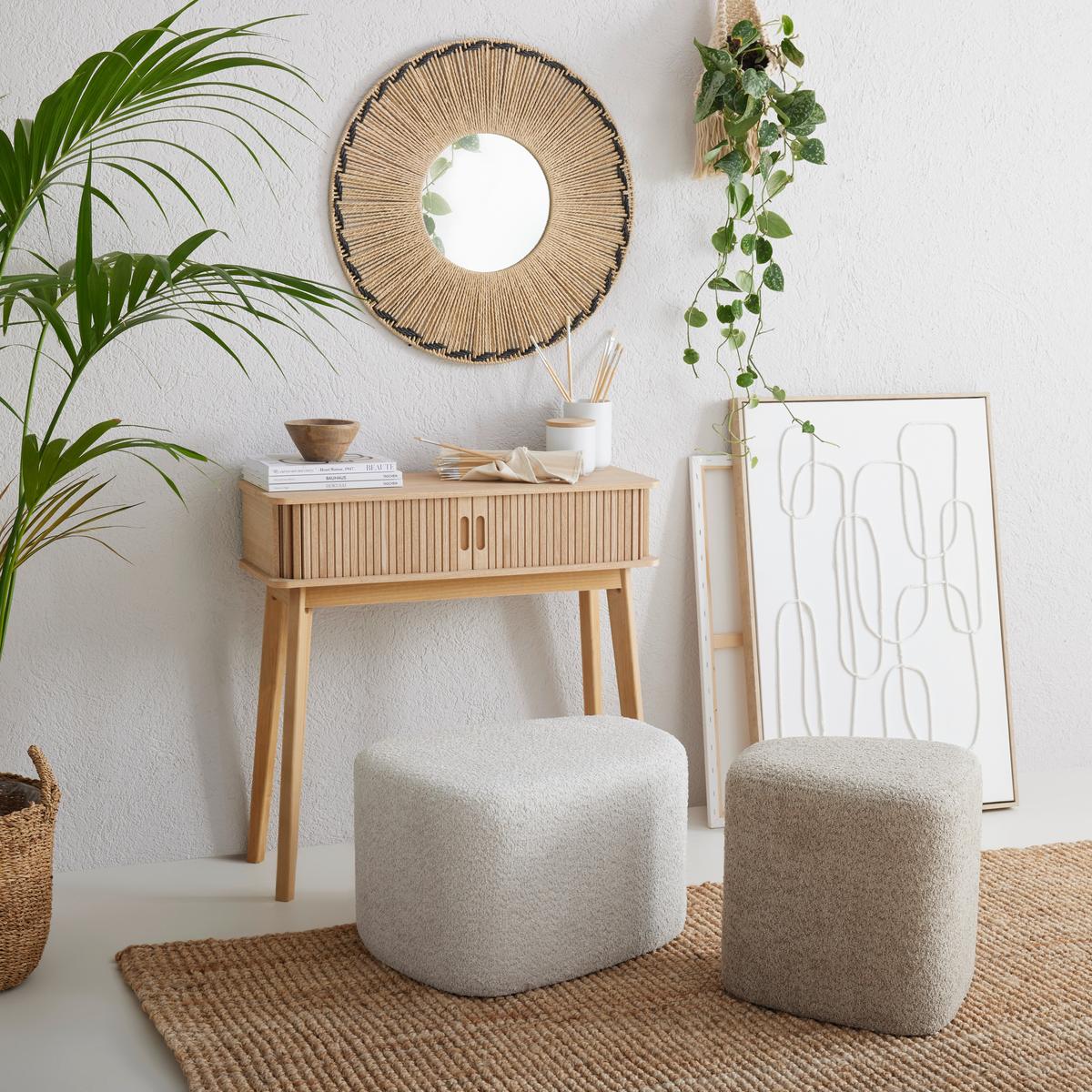 Ülőke Stony - bézs, Modern, faalapú anyag/textil (61/48/36cm) - Premium Living