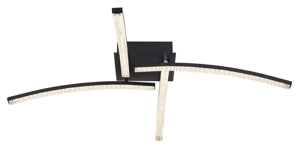 LAMPA SUFITOWA LED ALOIS *SBX* - przejrzysty/czarny, Basics, tworzywo sztuczne/metal (69/69/10,5cm) - Xora