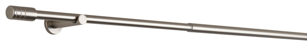 Vorhangstangenset Rillcube, ca. 280-400cm - Edelstahlfarben, Metall (210-400cm) - Premium Living
