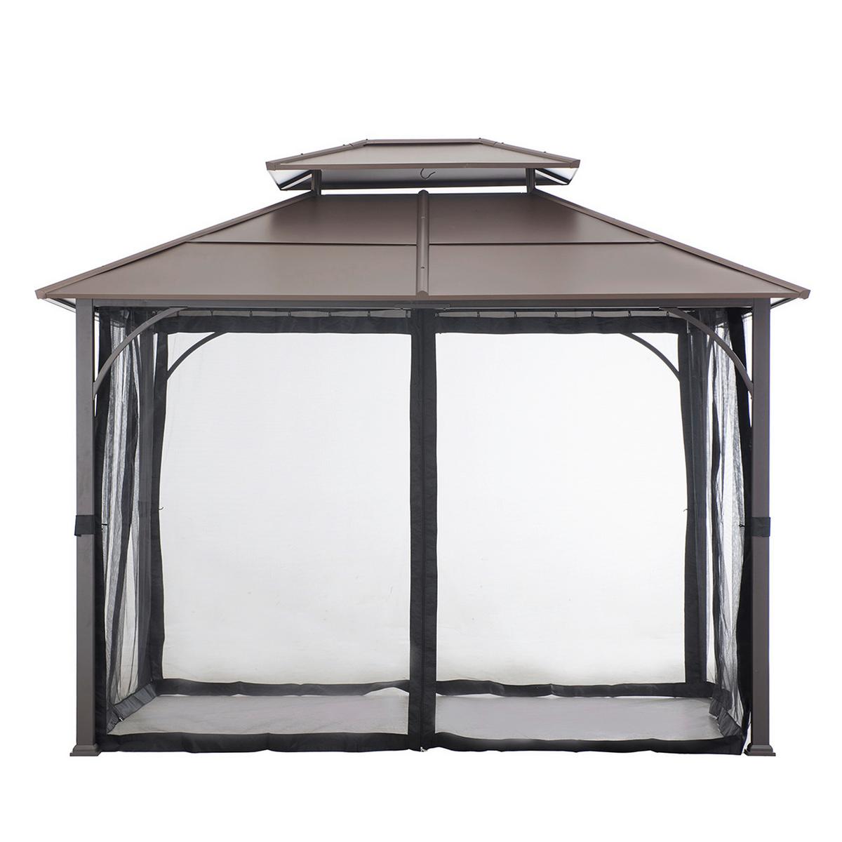 Pavillon Schwarz/Braun ca.366x293x307cm - Dunkelbraun/Schwarz, Basics, Metall (366/293/307cm)