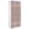 Hochschrank "Mars" , eiche - Chromfarben/Eichefarben, MODERN, Holzwerkstoff/Metall (65,0/159,0/35,0cm) - MID.YOU