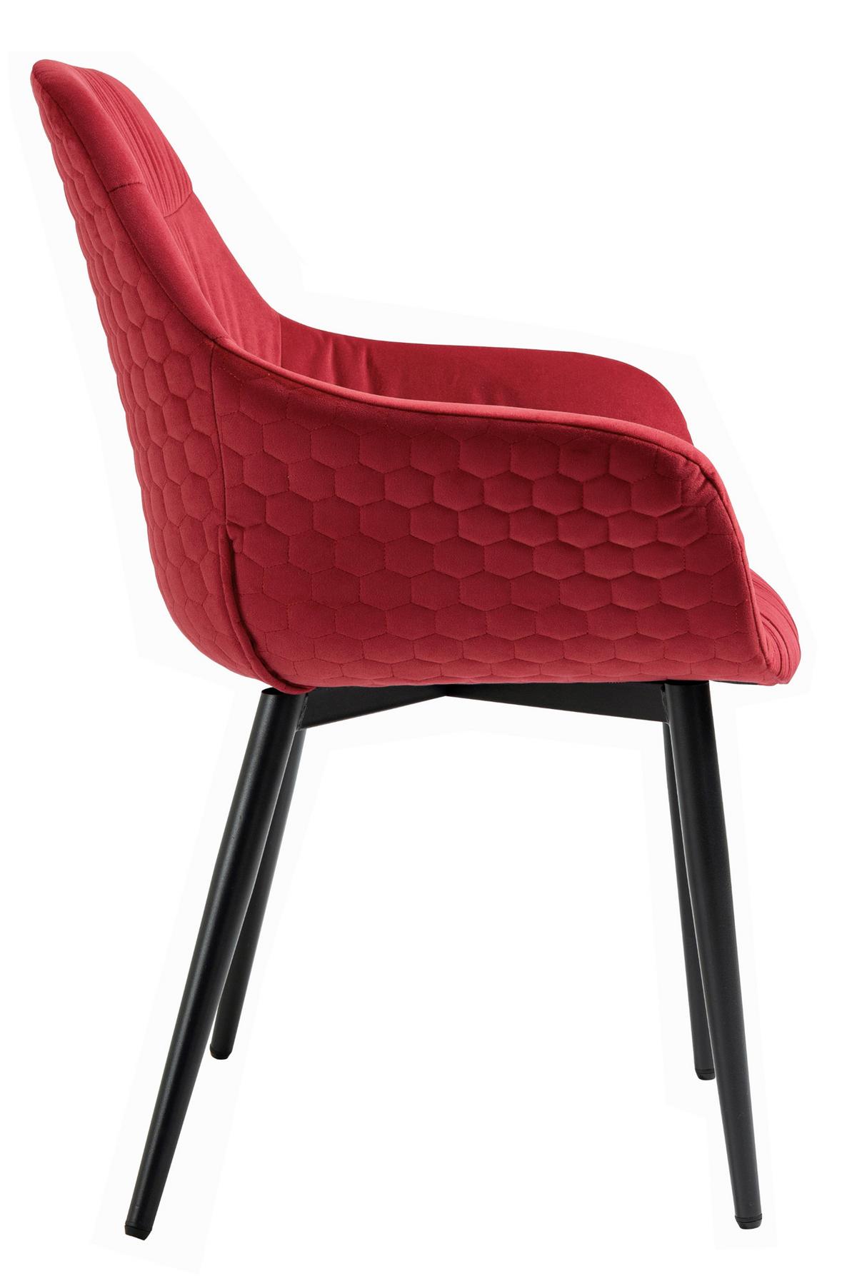 Naslanjač Samt, Rdeča - rdeča/črna, Moderno, kovina/tekstil (63/81,5/61cm) - Livetastic