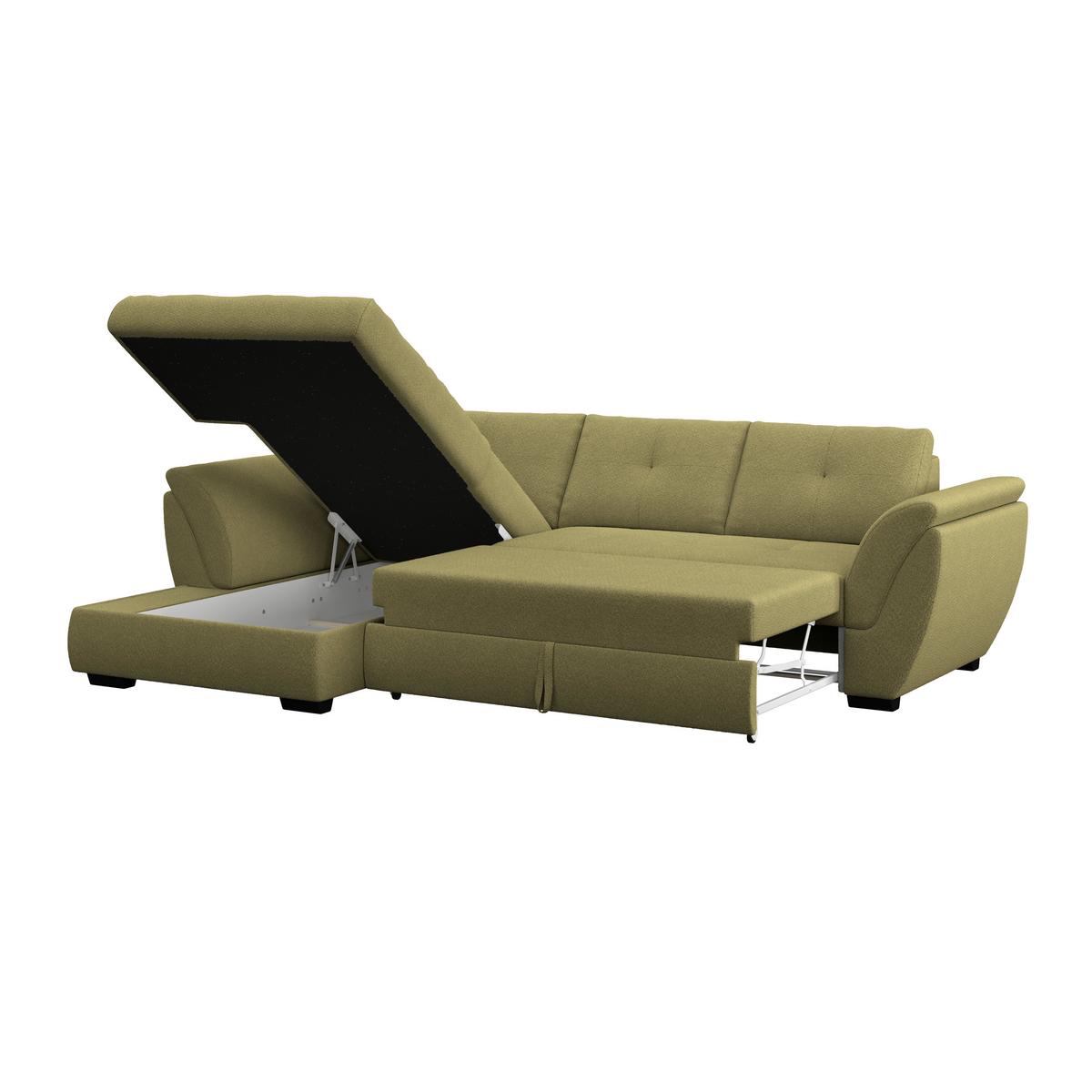 Kutna Garnitura Berisso - zelena/crna, Konvencionalno, tekstil/plastika (187/278cm) - Ondega