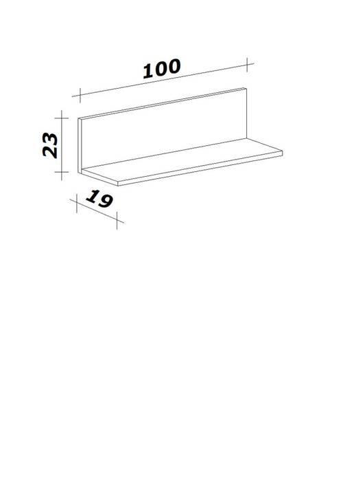 Stenska Polica Lucca, Modra - platinaste barve, Konvencionalno, leseni material (100/22,8/18,6cm) - FlexWell