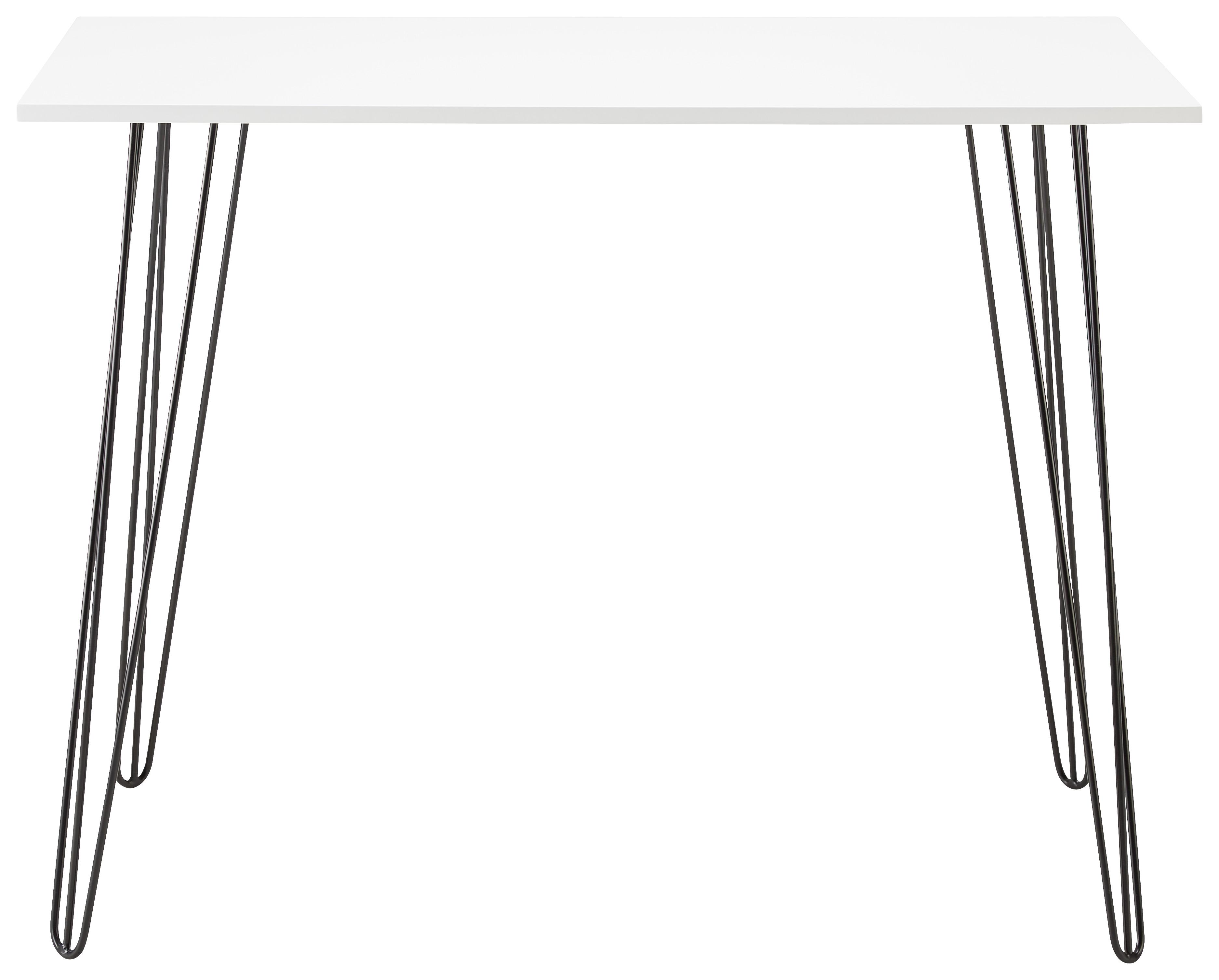 Schreibtisch "Marc" ca. 98x60 cm, weiß - Schwarz/Weiß, MODERN, Holz/Metall (98/60/75cm) - Bessagi Home