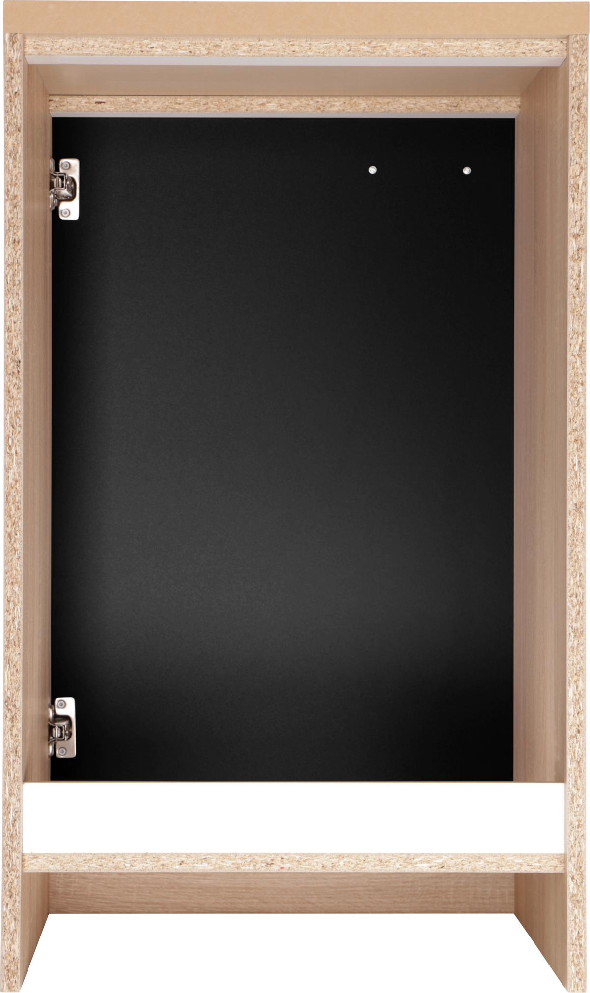 Spodnja Omarica Za Korito Merle, Barva Hrasta, Črna - srebrne barve/črna, Basics, kovina/leseni material (50/84,8/60cm) - Respekta