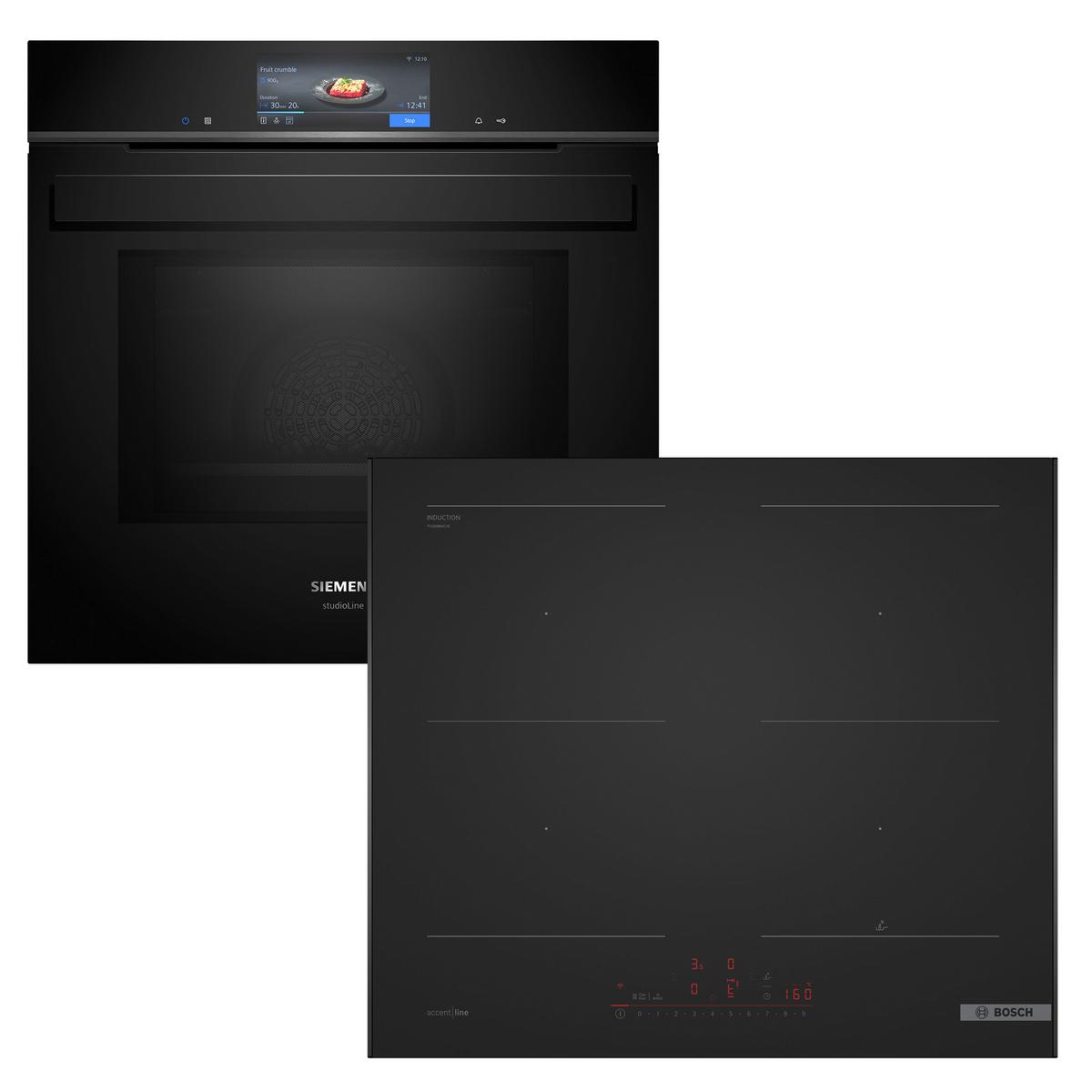 Backofenset HBDMATTBK2 - Schwarz, MODERN, Glas/Metall (80cm) - Bosch