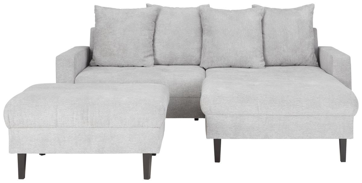 Ecksofa in Grau - Schwarz/Grau, Konventionell, Holz/Textil (215/92/160cm) - Based
