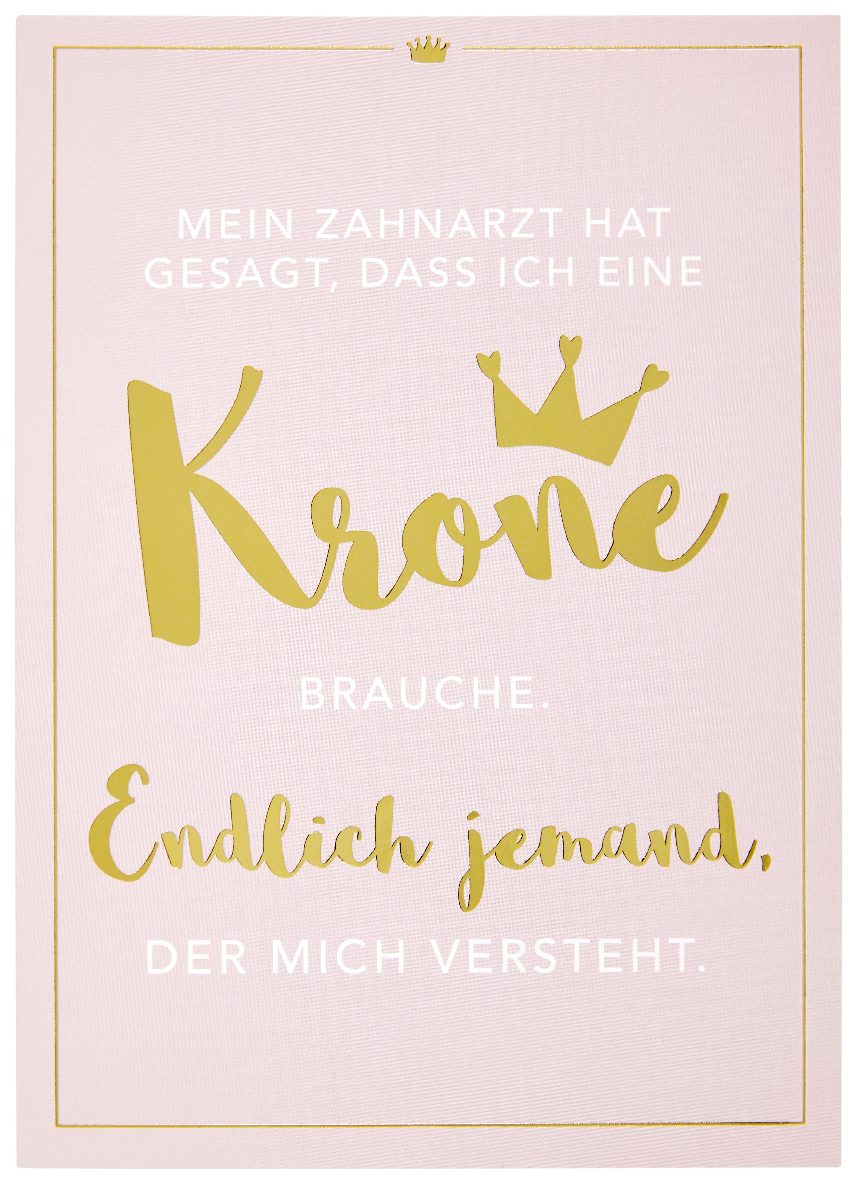 Postkarte Vollzeitprinzessin in Rosa - Goldfarben/Rosa, Papier (10,5/14,8cm) - Vollzeitprinzessin