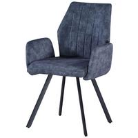 Stol Johanna 2, Siva - siva/črna, Moderno, kovina/tekstil (57/90/60cm)