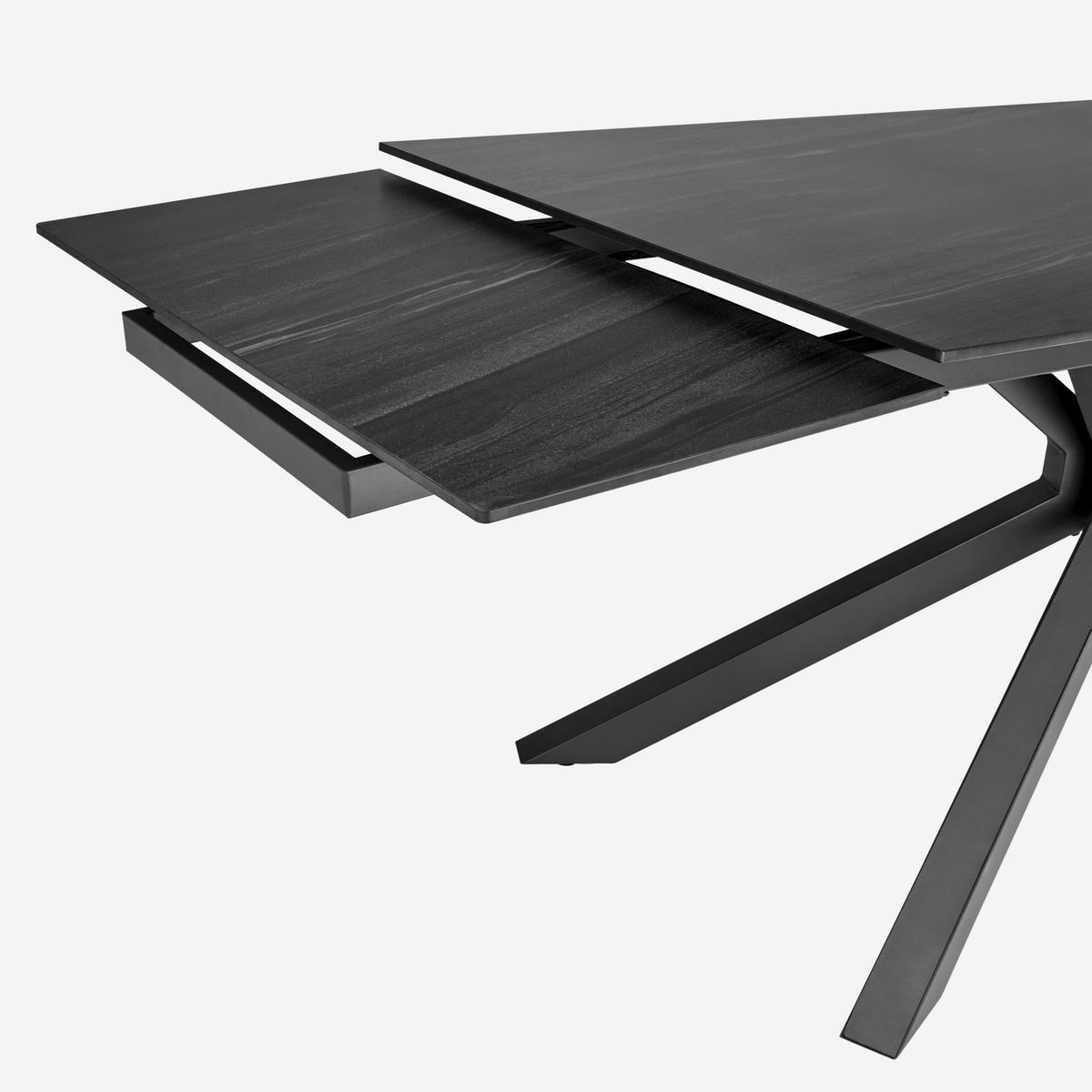 Jedilna Miza Lorenzo, Keramika, 160-240x90 - temno siva/siva, Konvencionalno, kovina/keramika (160/90/75cm) - MID.YOU