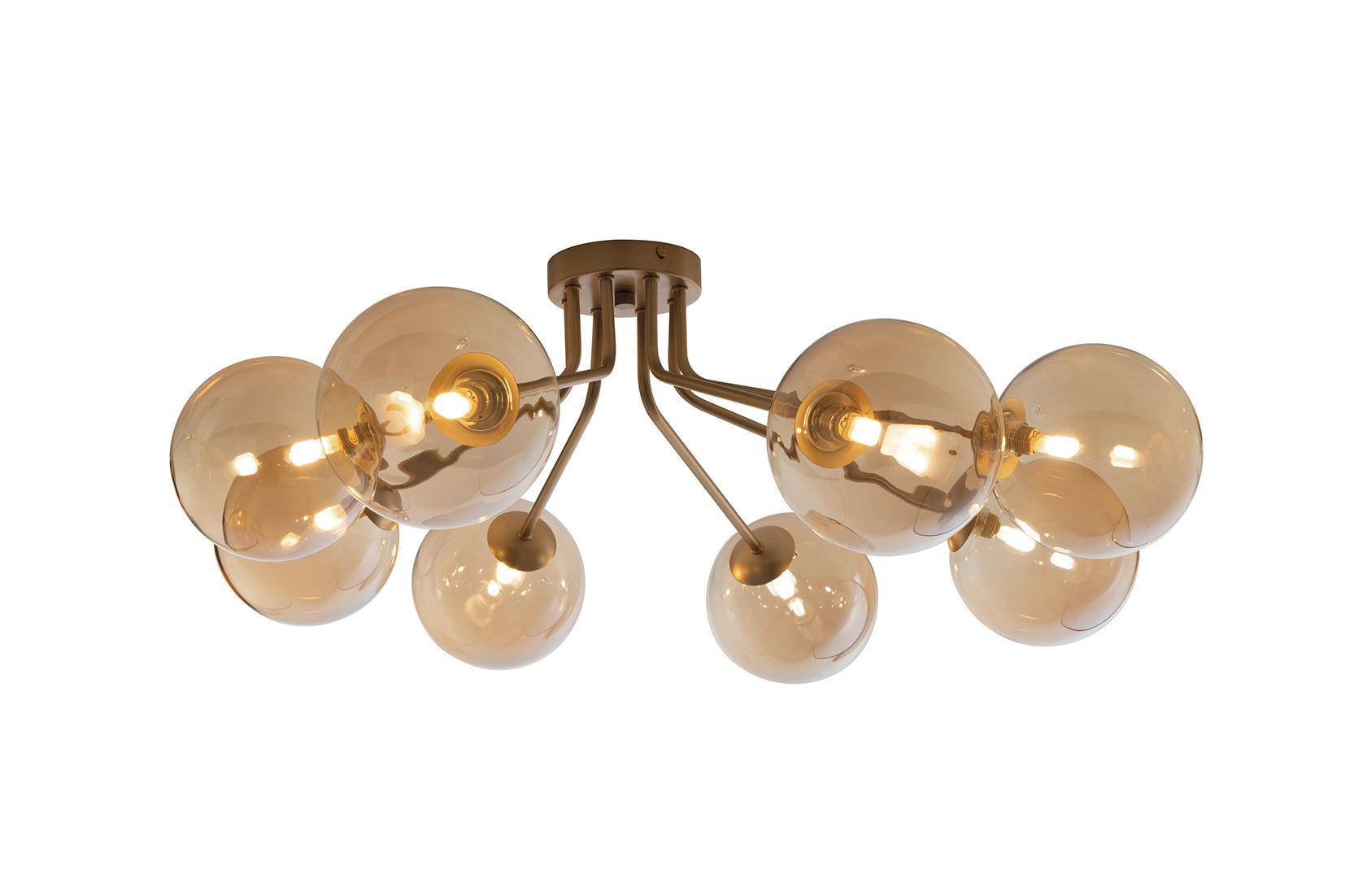 LAMPA SUFITOWA 9120-PL8 GO - kolor mosiężny, Design, metal (88/28cm)