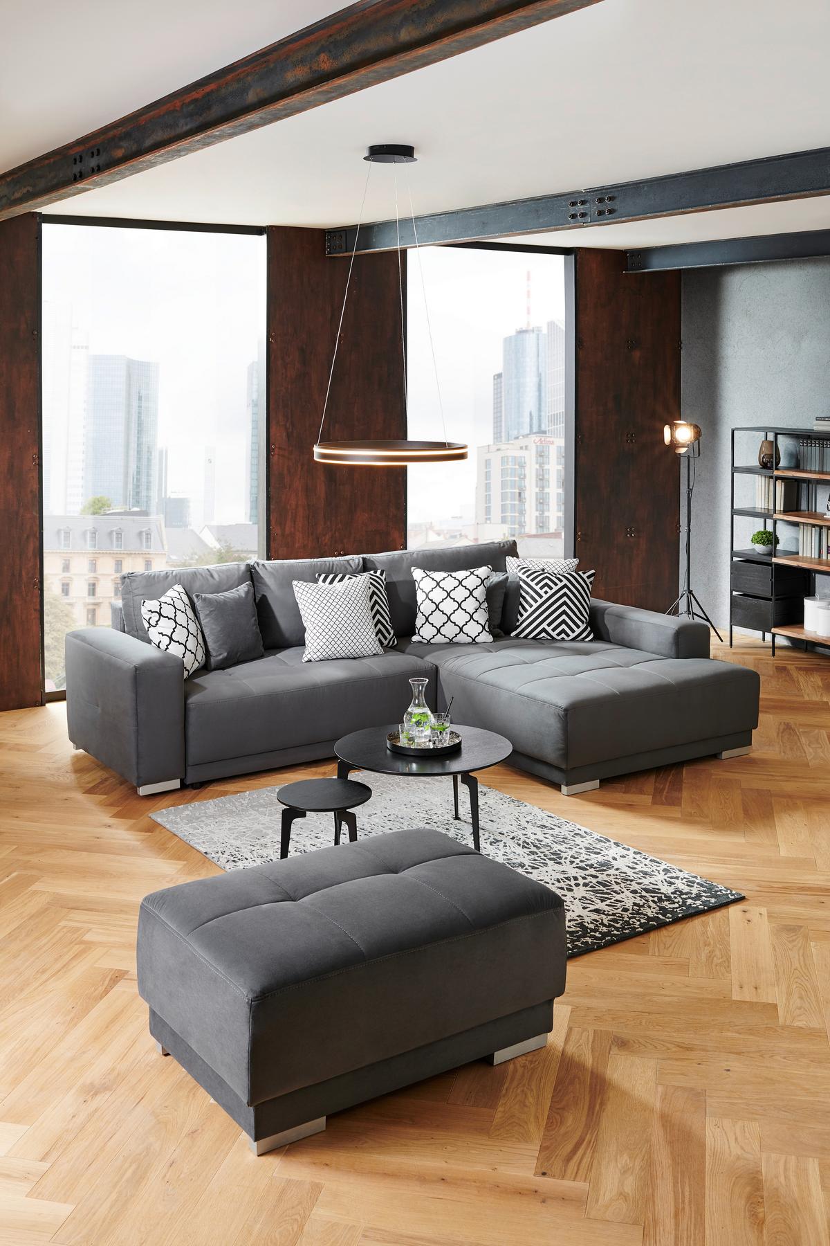 Sarokkanapé Rocky - szürke, Design, textil (195/293cm) - Mömax