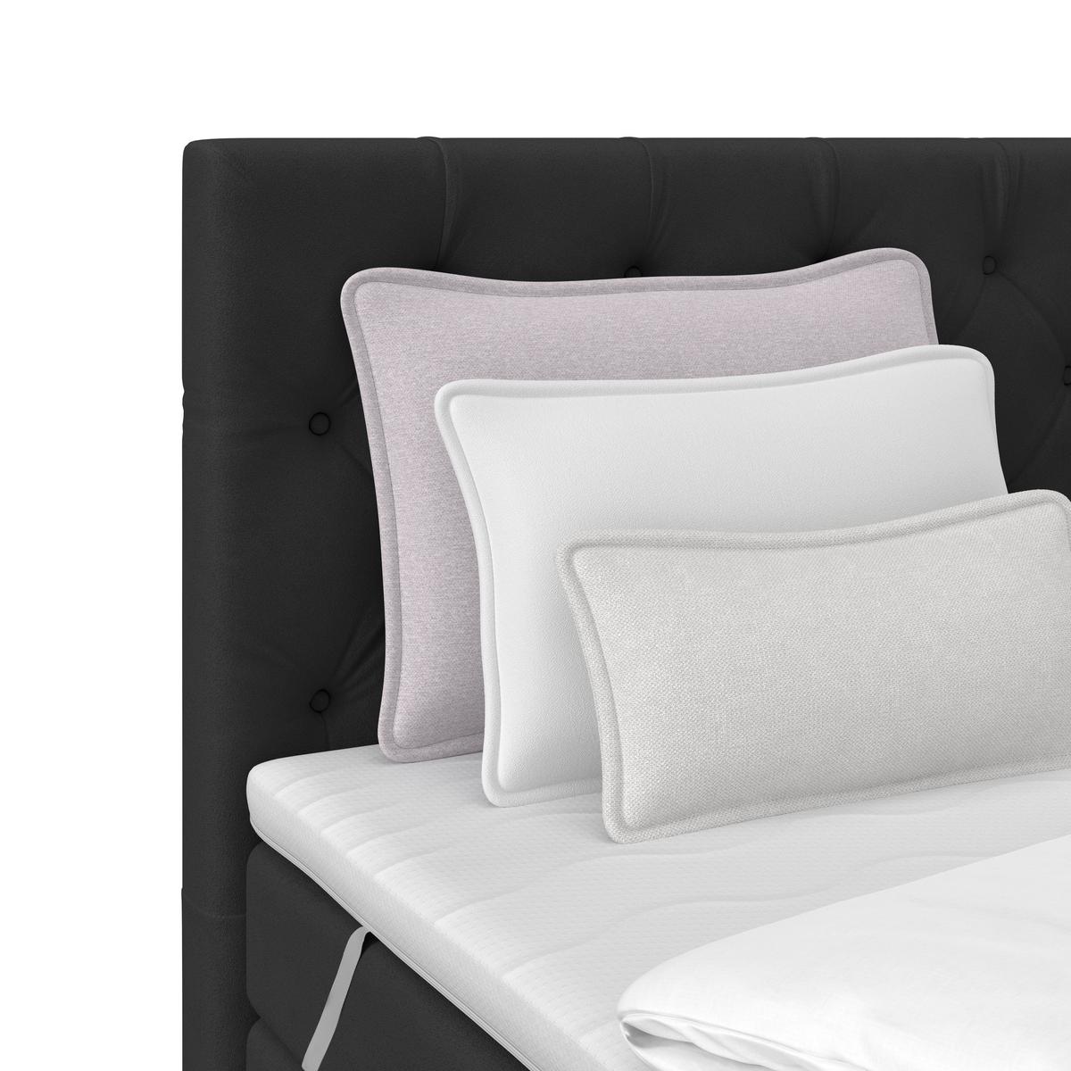 Boxspring Krevet Elio - bež/crna, Romantično / ladanjski, tekstil/plastika (160/200cm) - Modern Living