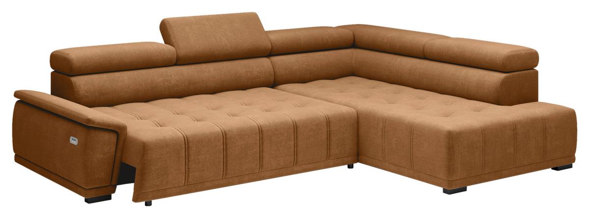 Kutna Garnitura Gremio - boje hrđe/crna, Moderno, tekstil/plastika (283/106cm) - Modern Living