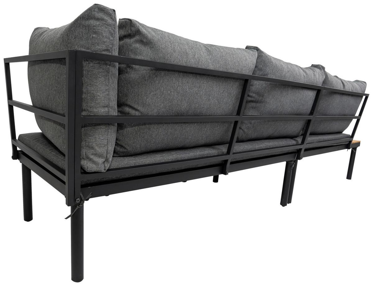 KOMPLET MEBLI TARASOWYCH BORIS - kolor akacjowy/czarny, Basics, metal/drewno (159/273,5cm) - Ambia Garden